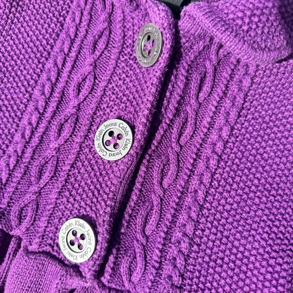 Calvin Klein Jeans Girls Purple Knit Sweater  Size 6 - Picture 4 of 5